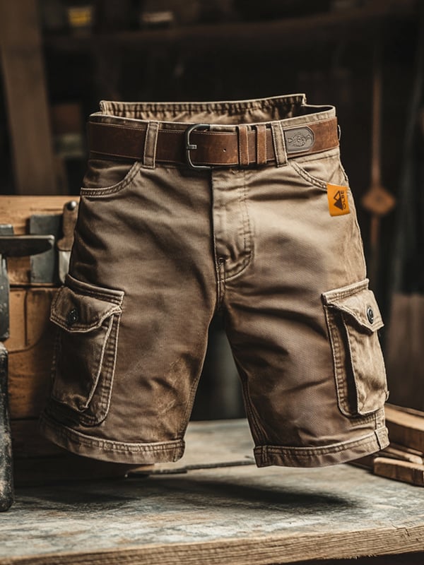 Falk | Herren robuste Multi-Taschen Cargo Bermuda