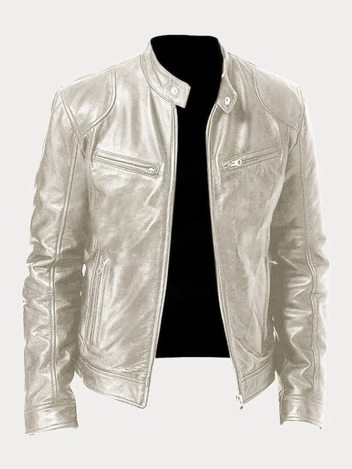 Felix | Herren Schmale Bikerjacke Kunstleder