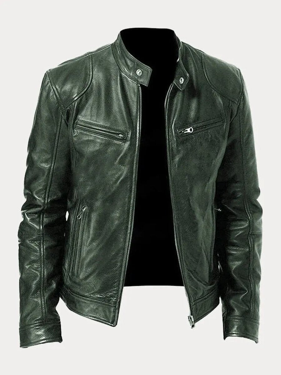 Felix | Herren Schmale Bikerjacke Kunstleder