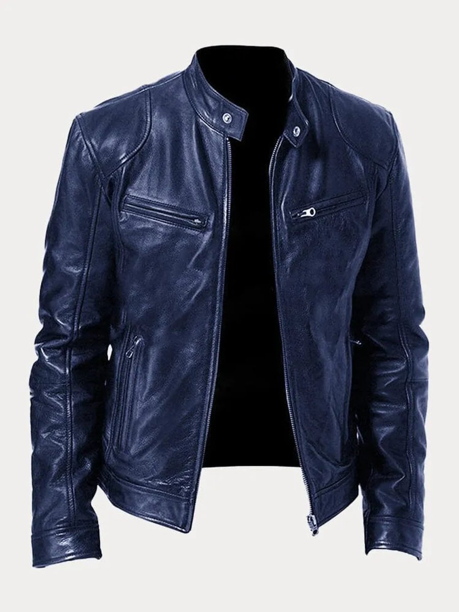 Felix | Herren Schmale Bikerjacke Kunstleder