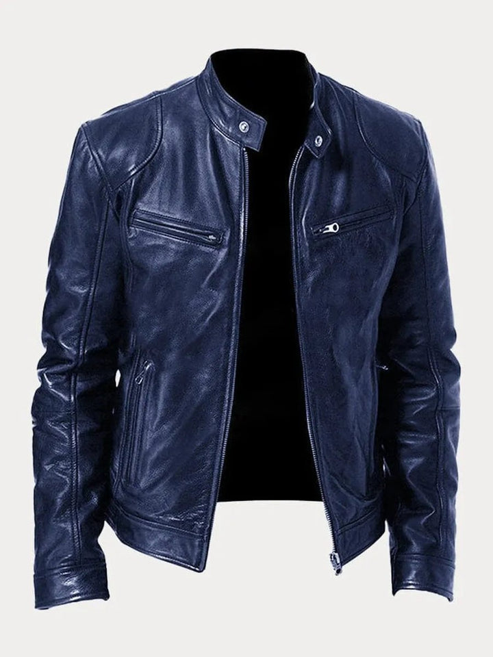 Felix | Herren Schmale Bikerjacke Kunstleder