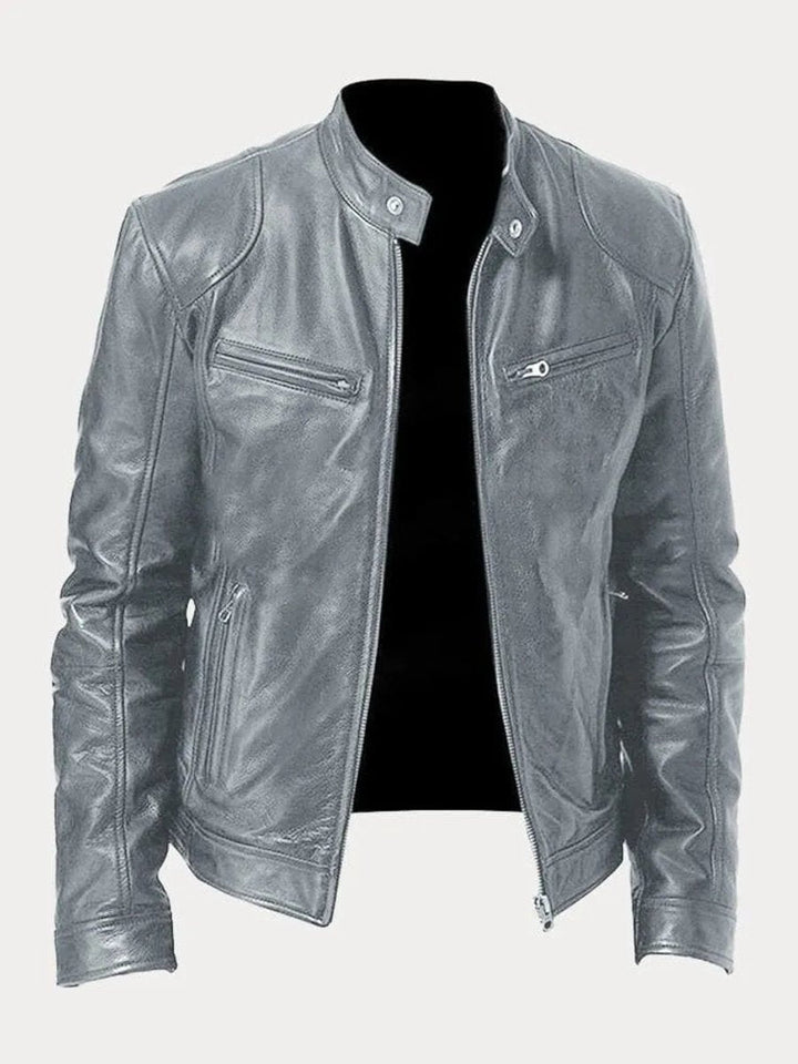 Felix | Herren Schmale Bikerjacke Kunstleder