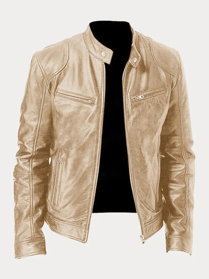 Felix | Herren Schmale Bikerjacke Kunstleder