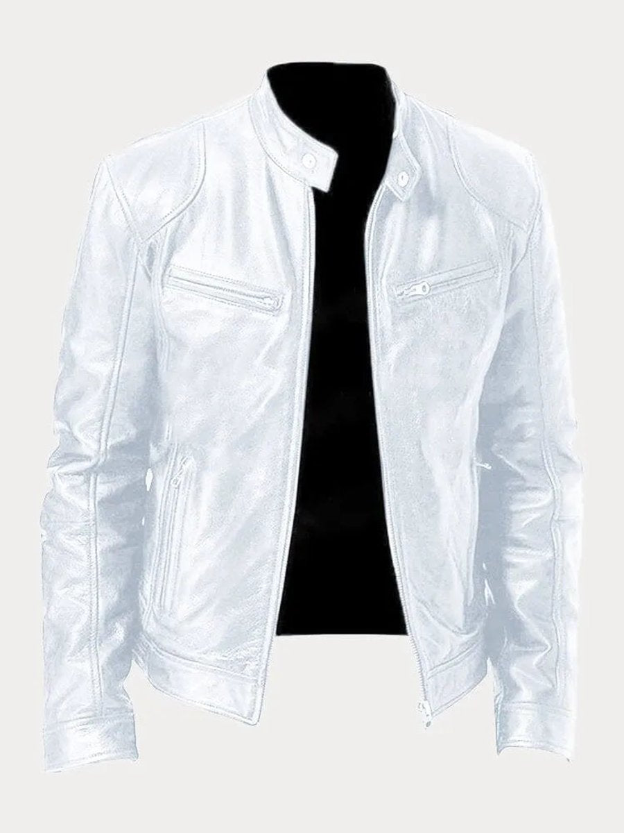 Felix | Herren Schmale Bikerjacke Kunstleder