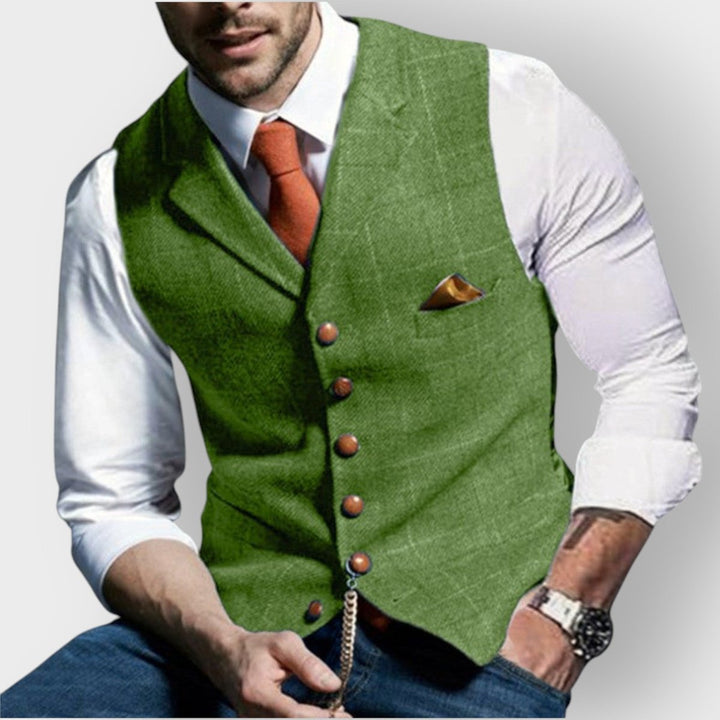 Felix | Herren Slim-Fit Tweed Gilet mit Brusttasche
