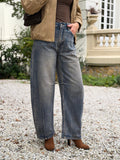 Femke | Damen Barrel-Jeans mit hoher Taille und gebogenem Bein