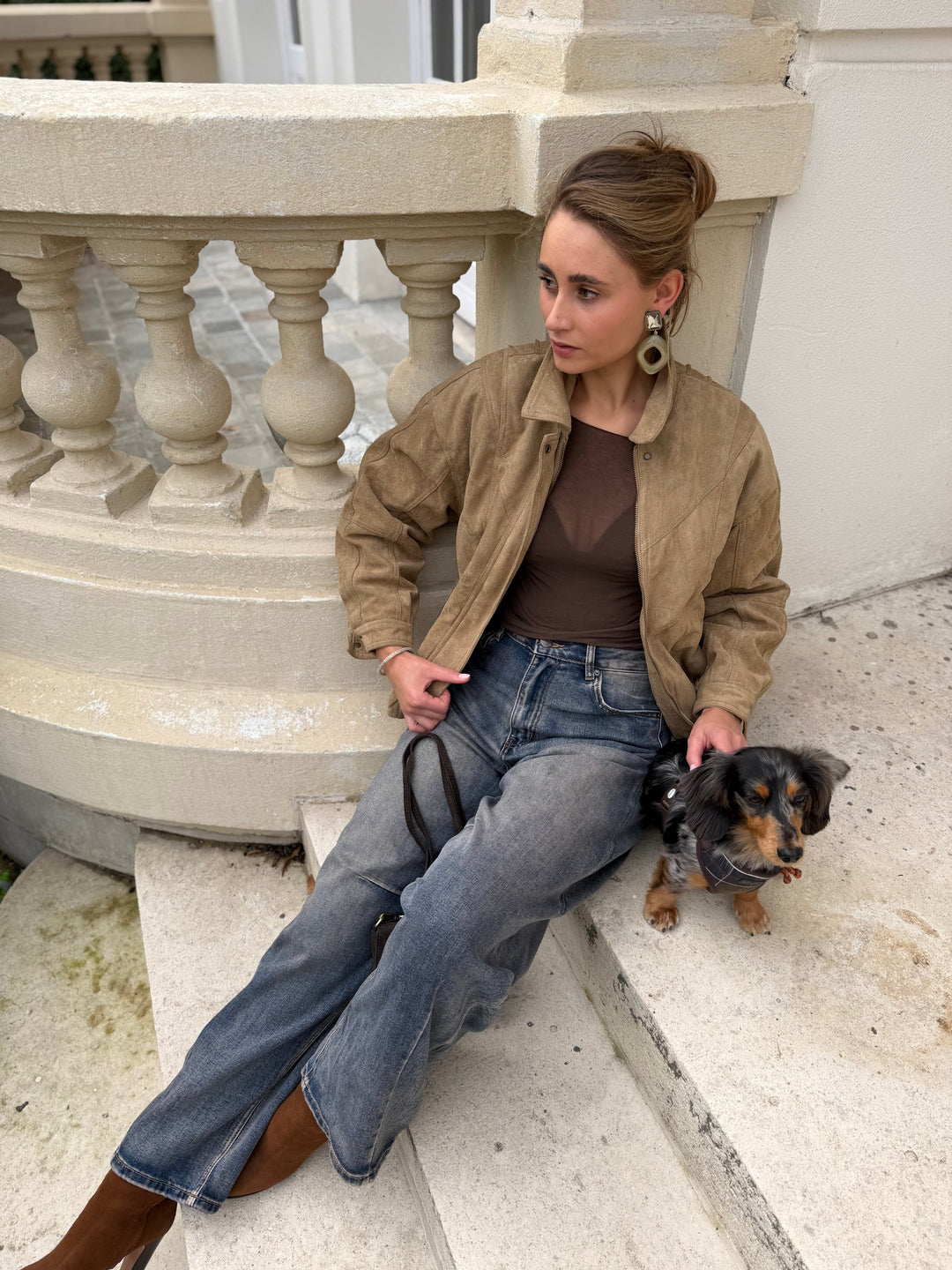 Femke Damen Barrel-Jeans mit hoher Taille und gebogenem Bein
