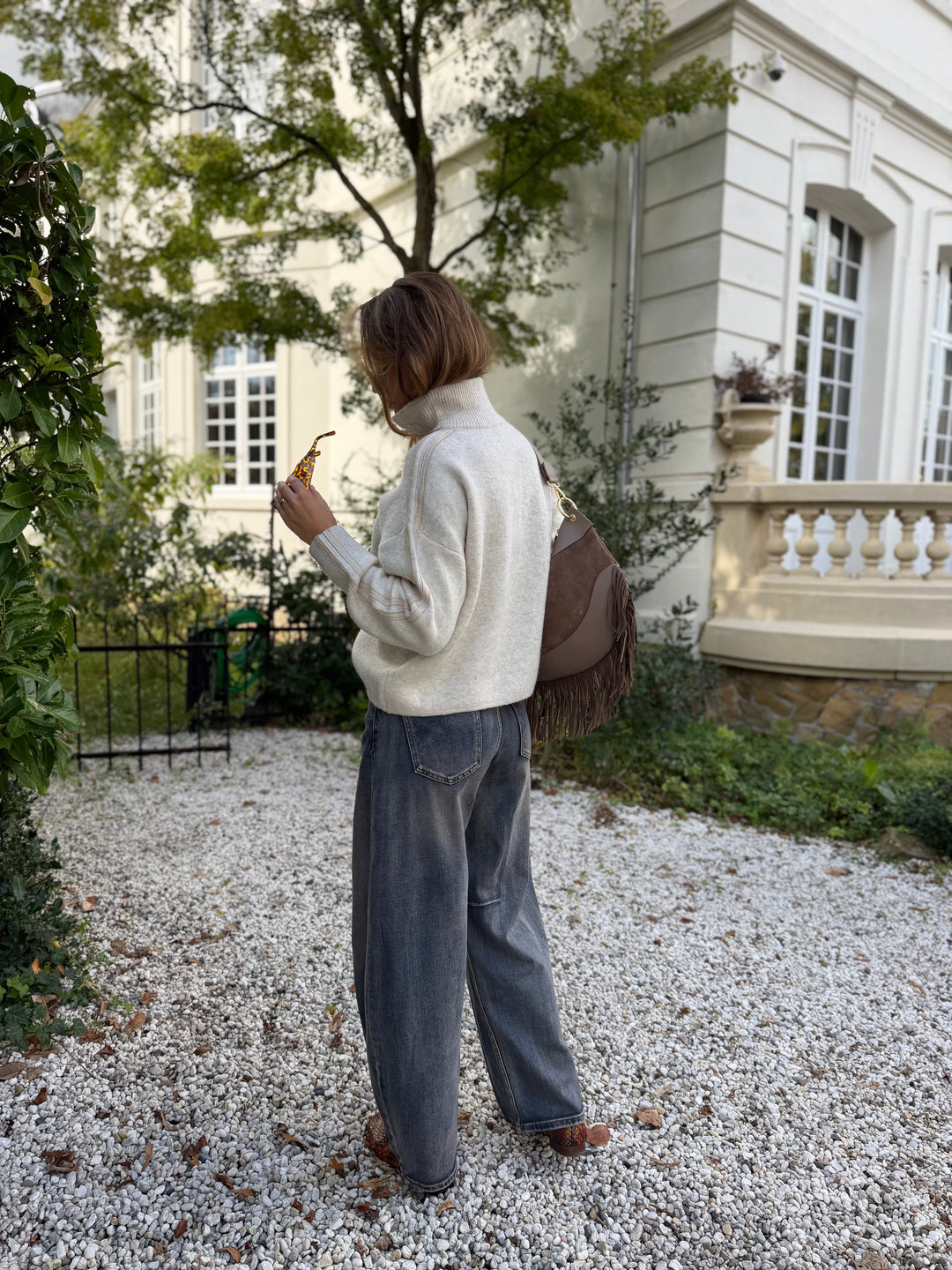 Femke Damen Barrel-Jeans mit hoher Taille und gebogenem Bein