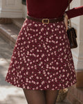 Fenja | Damen Minirock in A-Linie mit Blumenmuster