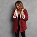 Finja | Damen Dufflecoat mit Kapuze und doppelreihigem Knebelverschluss