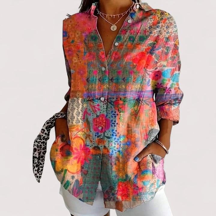 Florentine | Damen verspielte Blumenprint Bluse