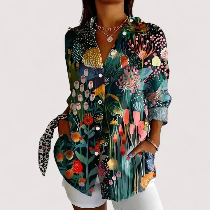 Florentine | Damen verspielte Blumenprint Bluse