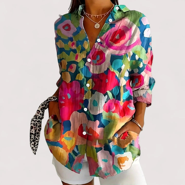 Florentine | Damen verspielte Blumenprint Bluse