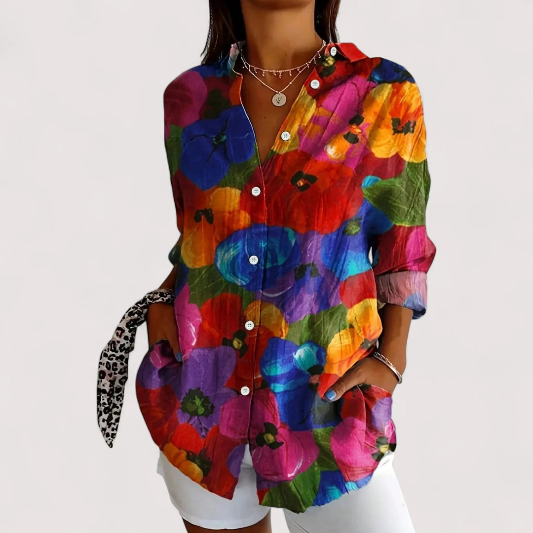 Florentine | Damen verspielte Blumenprint Bluse