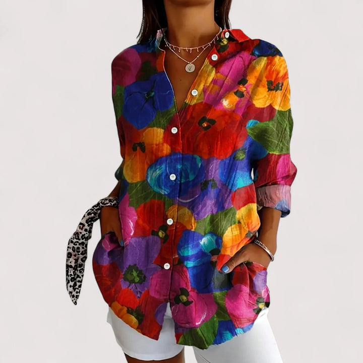 Florentine | Damen verspielte Blumenprint Bluse