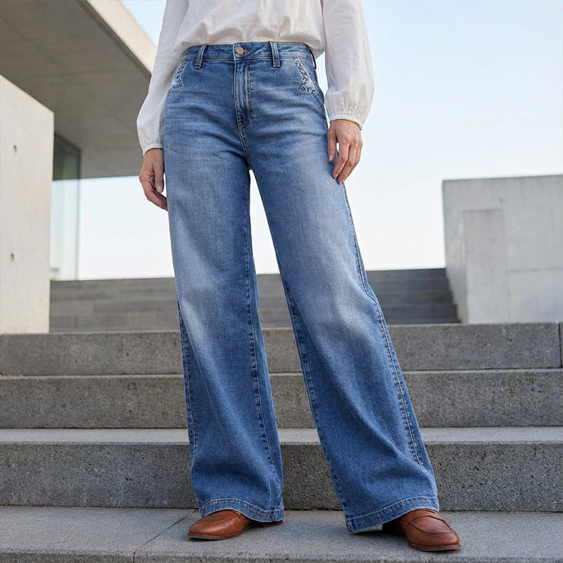 Franka | Hochtaillierte Weite Jeans