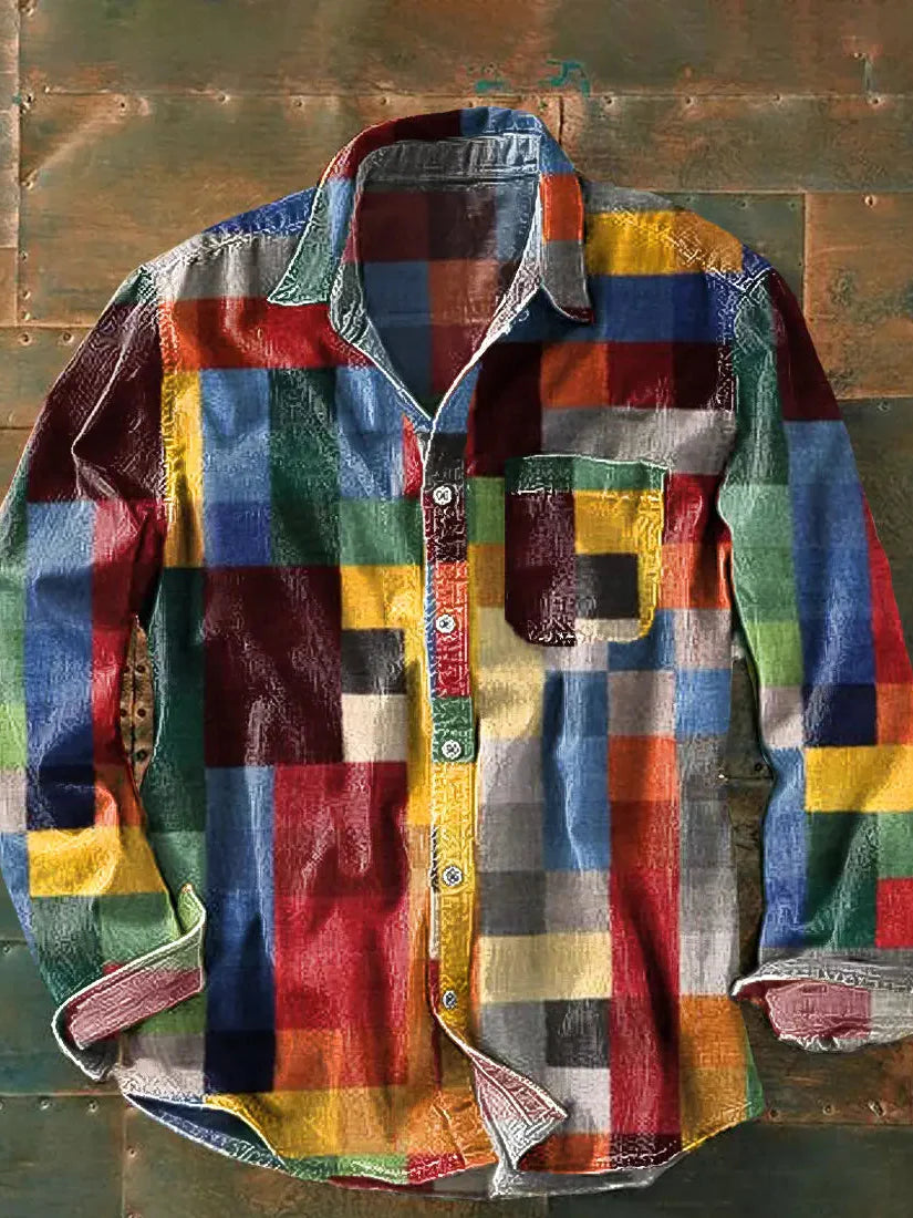 Franz | Herren Langarm Patchwork Hemd