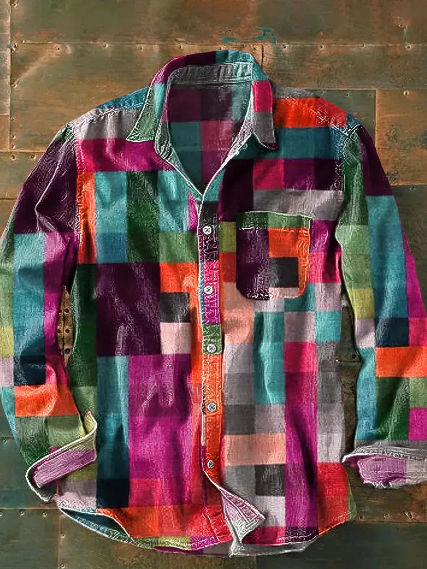 Franz | Herren Langarm Patchwork Hemd