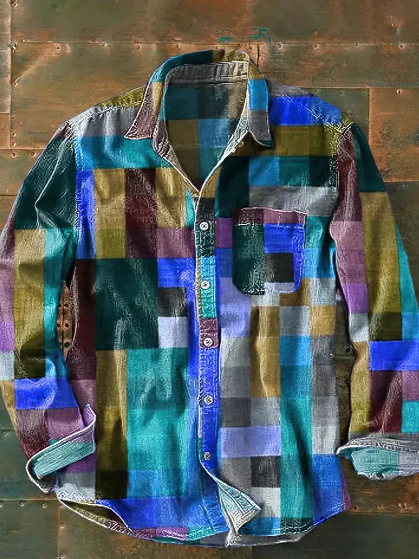 Franz | Herren Langarm Patchwork Hemd