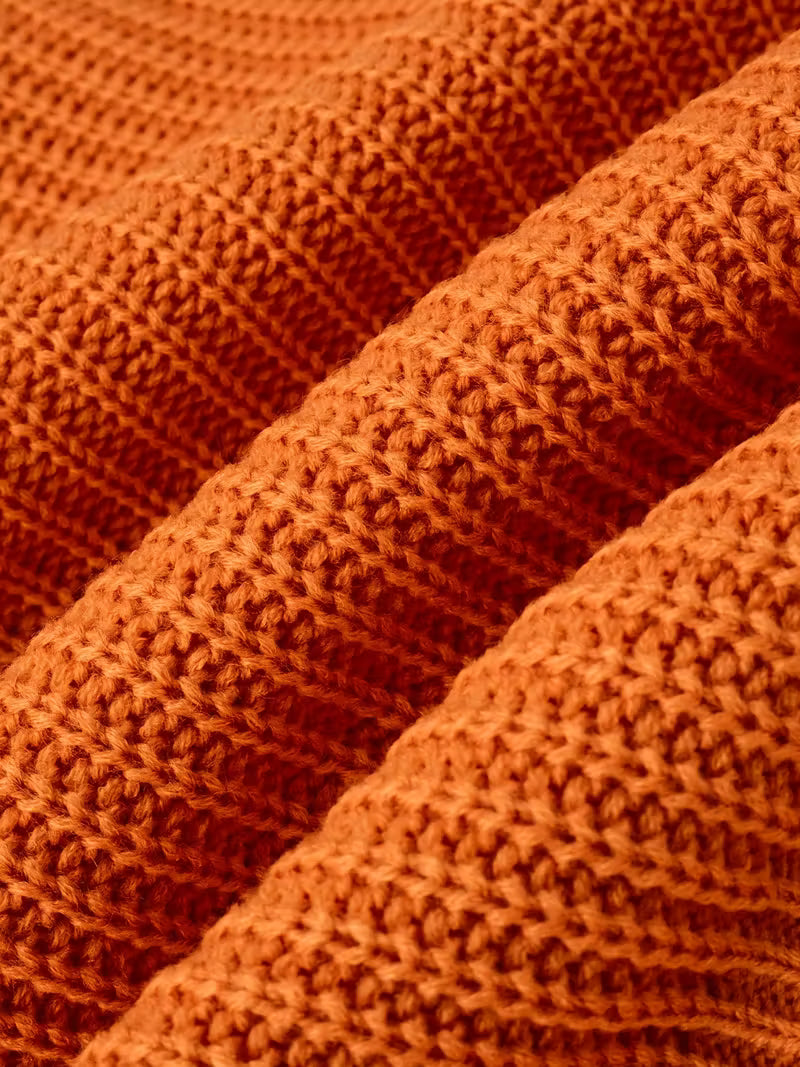 Frida Damen Grobstrickpullover mit großen Zierknöpfen