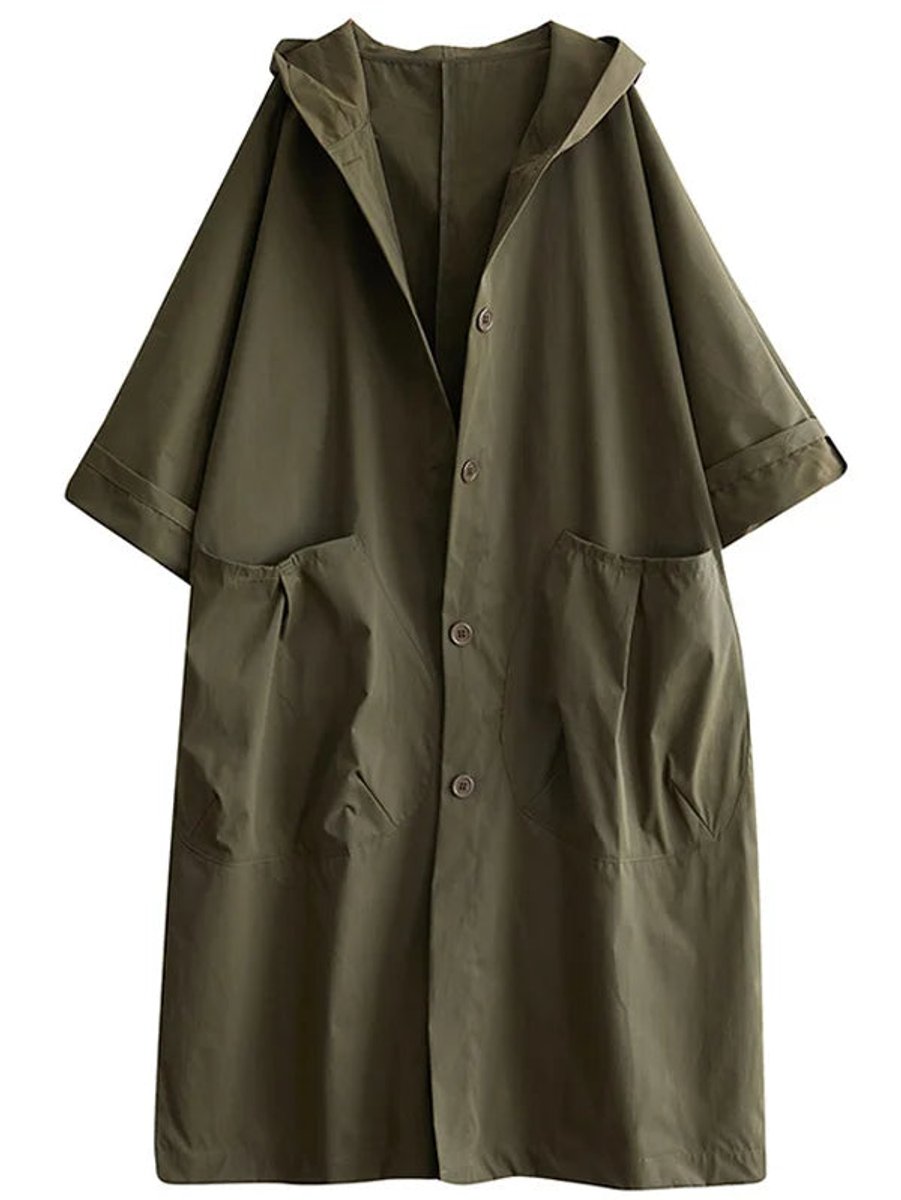 Frieda | Langer Kapuzen-Trenchcoat in Oversized-Passform