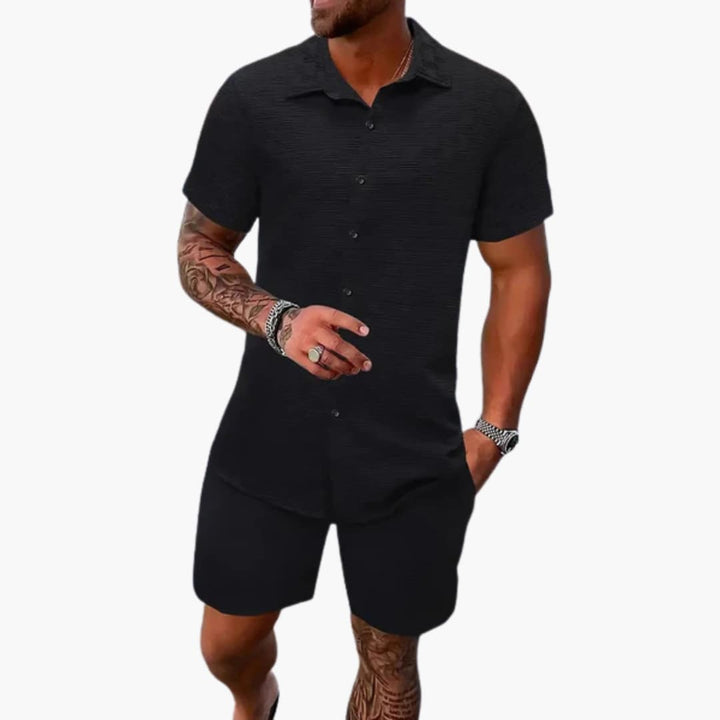 Friedrich | Herren Kurzarm Hemd-Shorts-Set