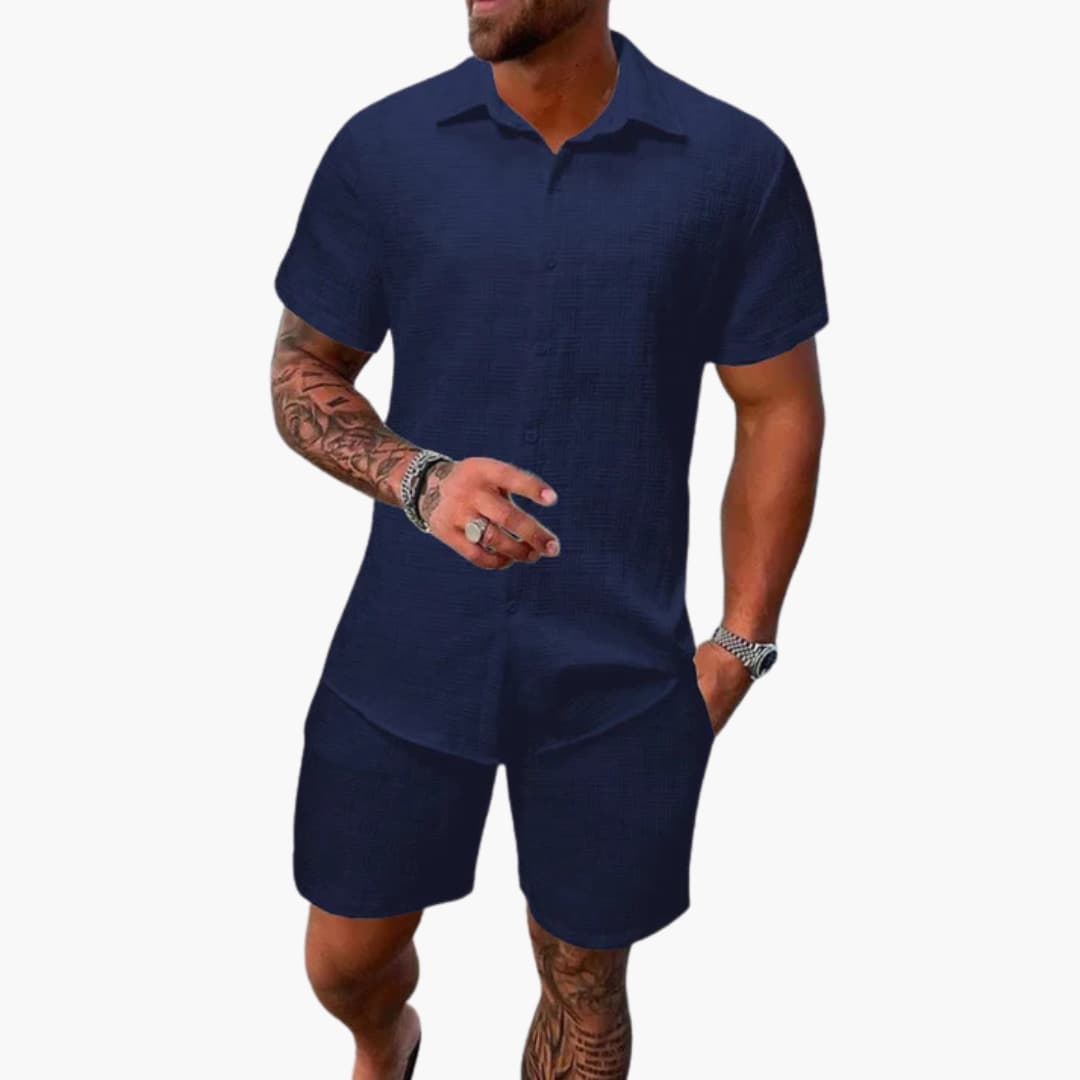 Friedrich | Herren Kurzarm Hemd-Shorts-Set