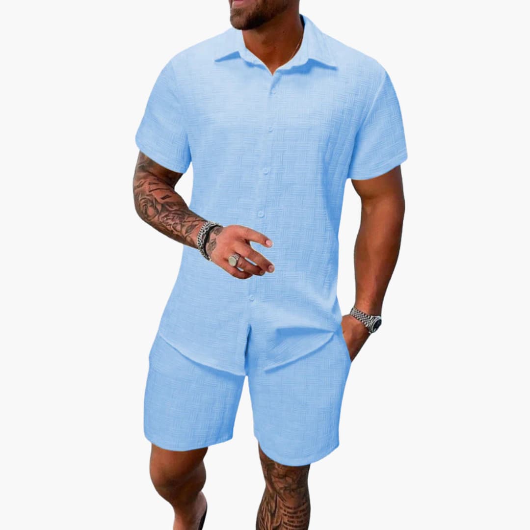 Friedrich | Herren Kurzarm Hemd-Shorts-Set