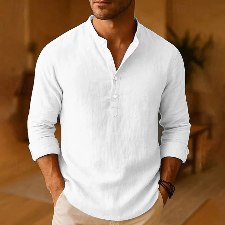 Gero | Herren Modernes Schlichtes Henley Shirt