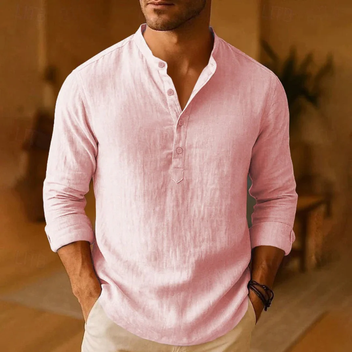 Gero | Herren Modernes Schlichtes Henley Shirt