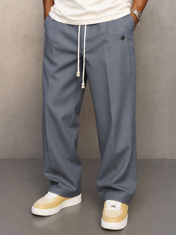 Glen | Herren Wide Leg Hose mit Bundfalte