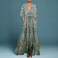 Greta | Damen Florales Festliches Maxikleid