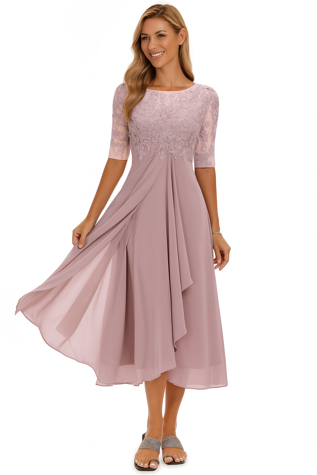 Greta | Fließendes A-Linien Midikleid