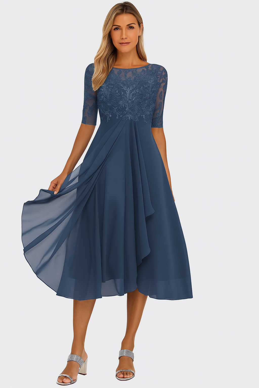 Greta | Fließendes A-Linien Midikleid