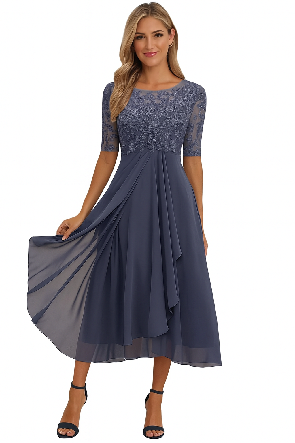 Greta | Fließendes A-Linien Midikleid