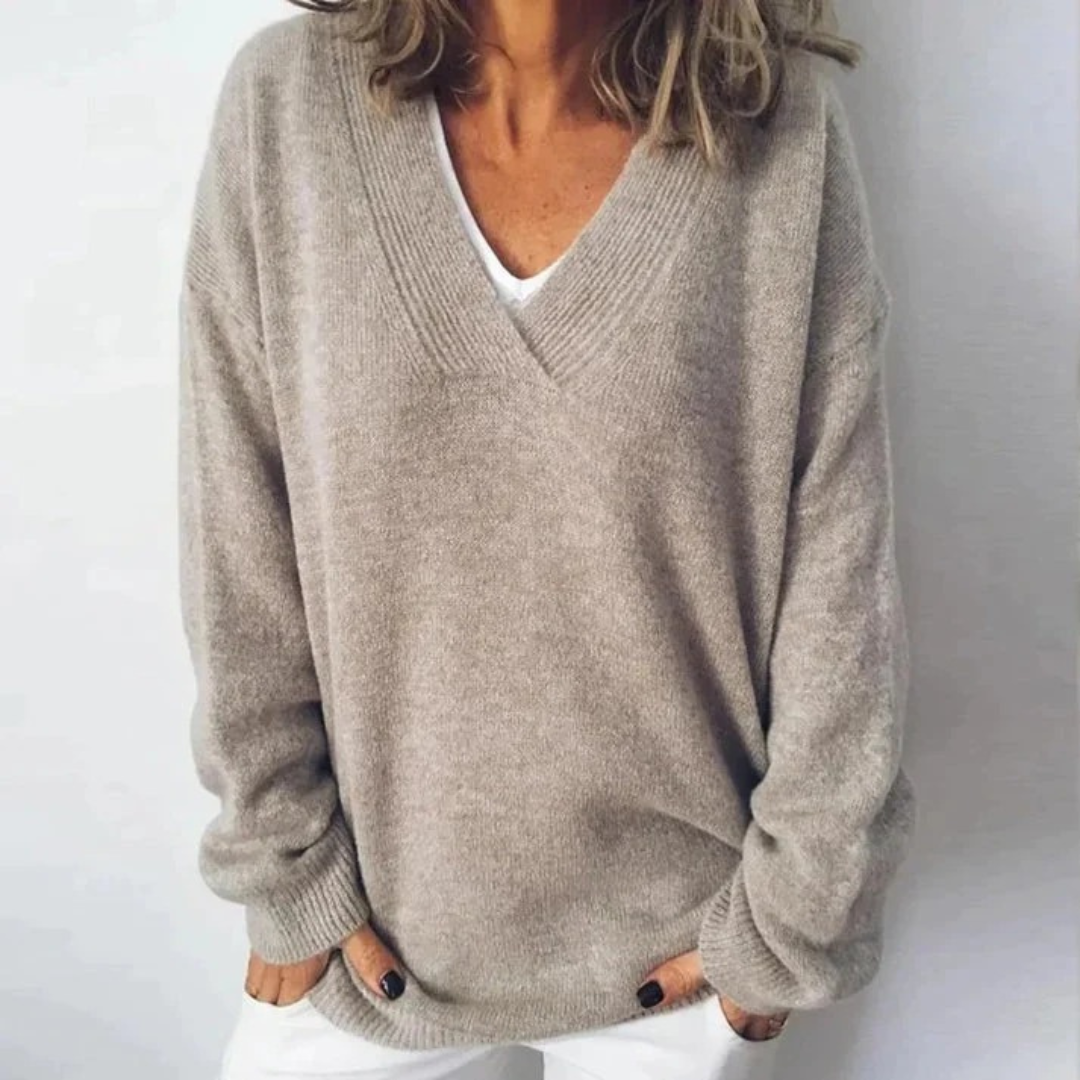 Greta | Kuscheliger V-Ausschnitt Pullover