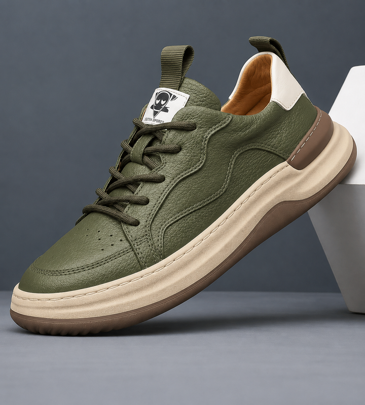 Grove | Herren gearbeitete Leder Sneaker Schnürschuhe