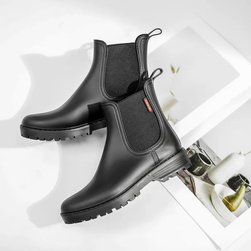 Gummistiefel Damen im Chelsea-Schnitt mit Elastischem Einsatz