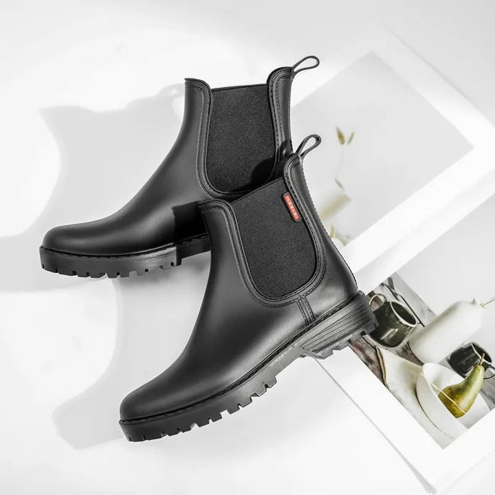 Gummistiefel Damen im Chelsea-Schnitt mit Elastischem Einsatz