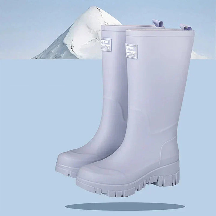 Gummistiefel Damen mit Blockabsatz und Profilsohle