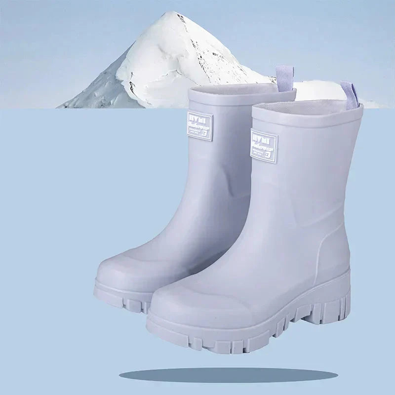 Gummistiefel Damen mit Blockabsatz und Profilsohle