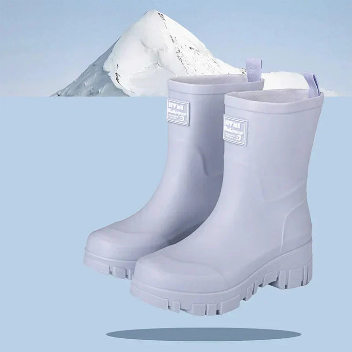 Gummistiefel Damen mit Blockabsatz und Profilsohle