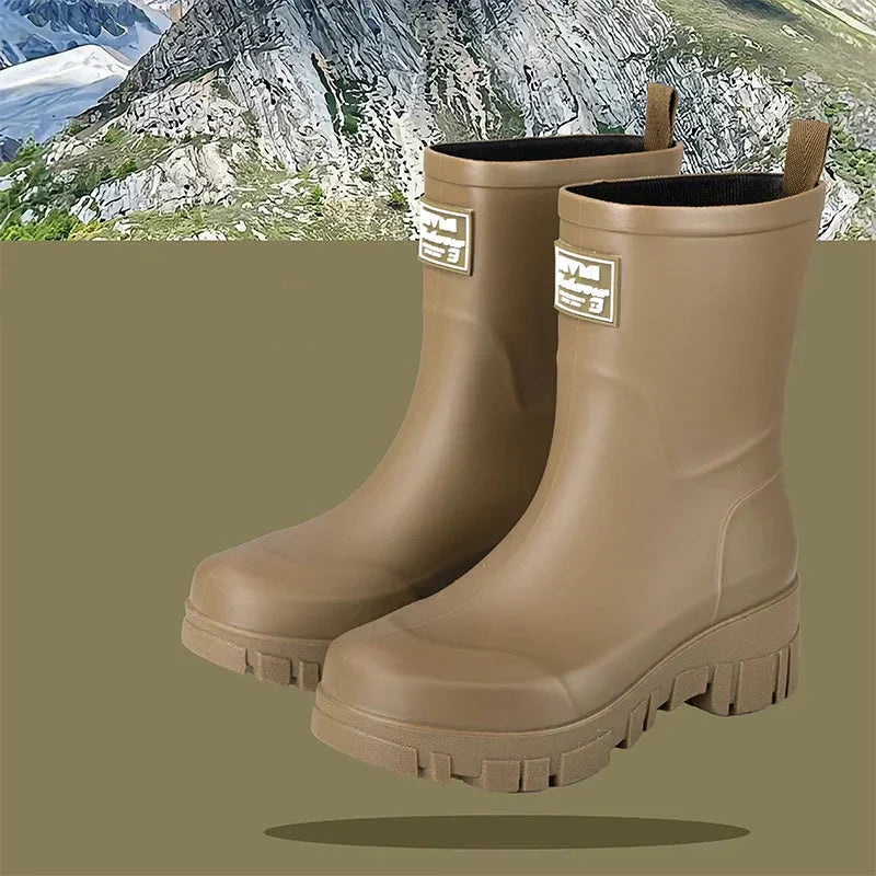 Gummistiefel Damen mit Blockabsatz und Profilsohle