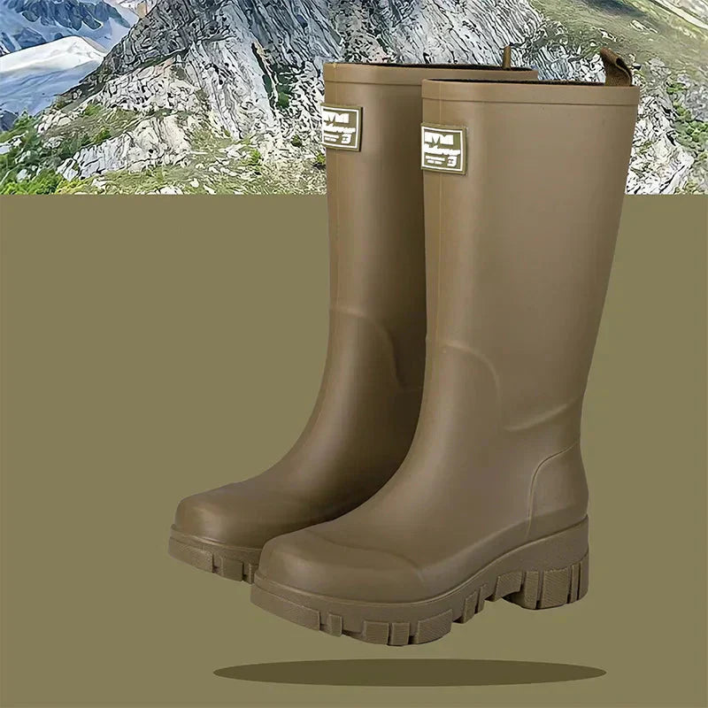 Gummistiefel Damen mit Blockabsatz und Profilsohle