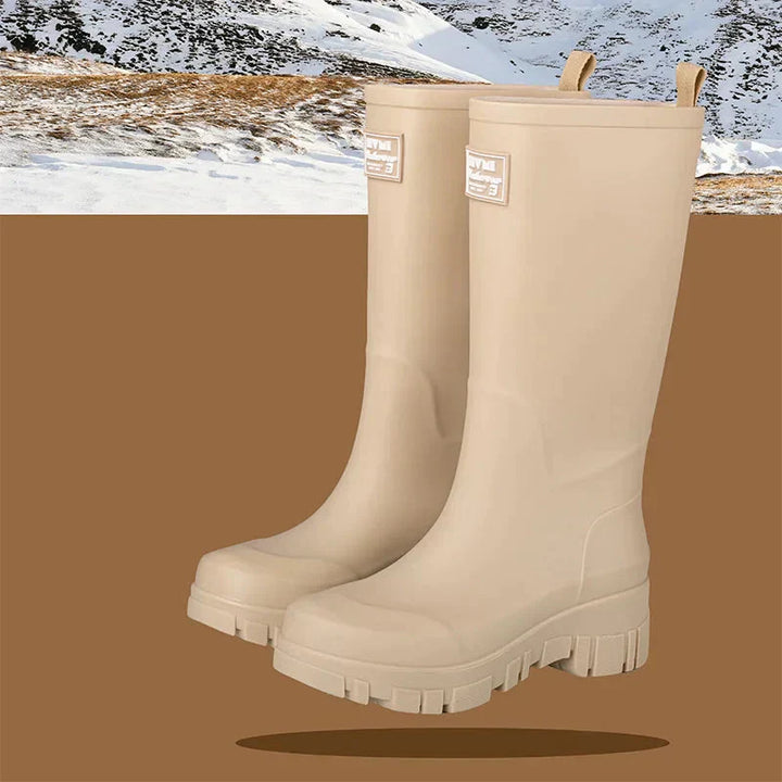 Gummistiefel Damen mit Blockabsatz und Profilsohle