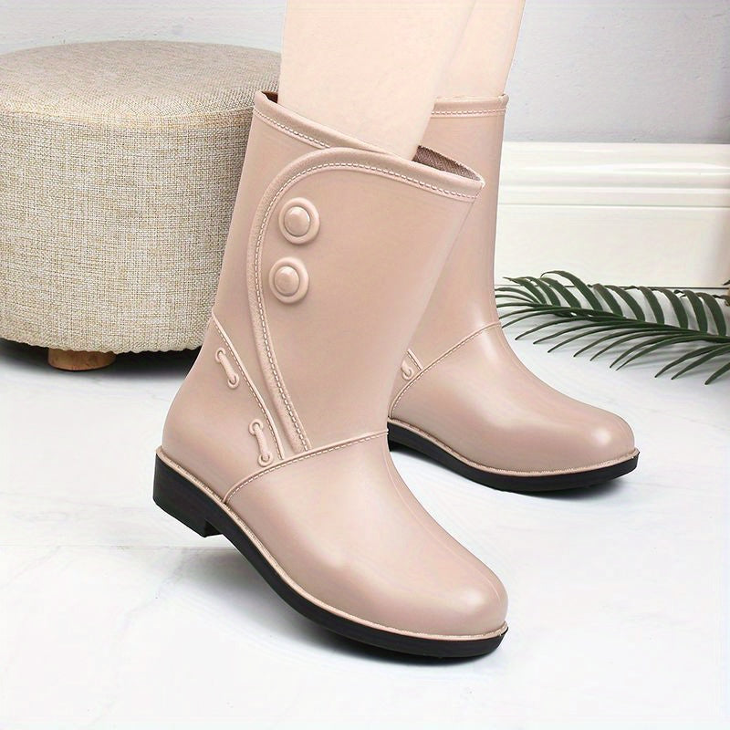 Gummistiefel Damen mit Griffiger Laufsohle und Rundem Schnitt