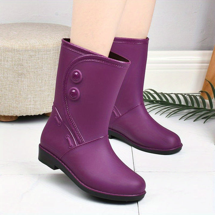 Gummistiefel Damen mit Griffiger Laufsohle und Rundem Schnitt