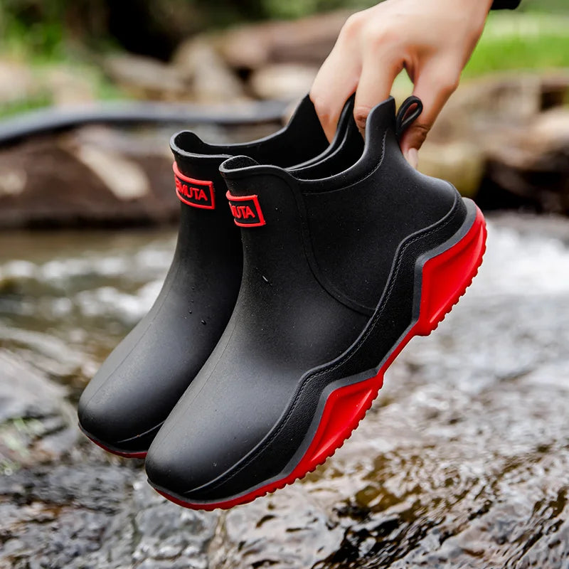 Gummistiefel Damen mit Halbhohem Schaft und Profilsohle
