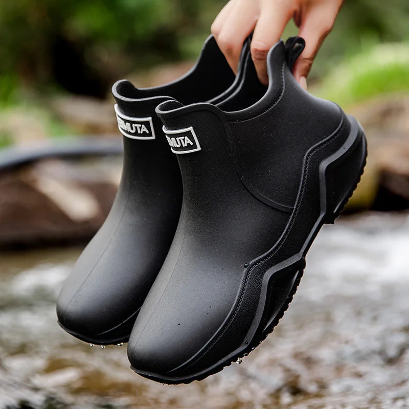 Gummistiefel Damen mit Halbhohem Schaft und Profilsohle