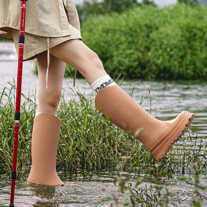 Gummistiefel Damen mit Hohem Schaft und Runder Kappe